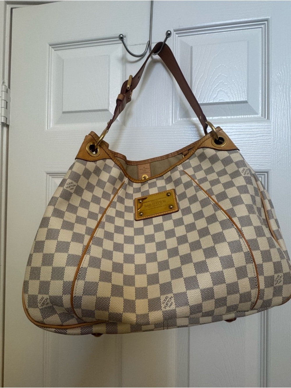 Louis Vuitton Cream and Brown Damier Azur Shoulder Bag